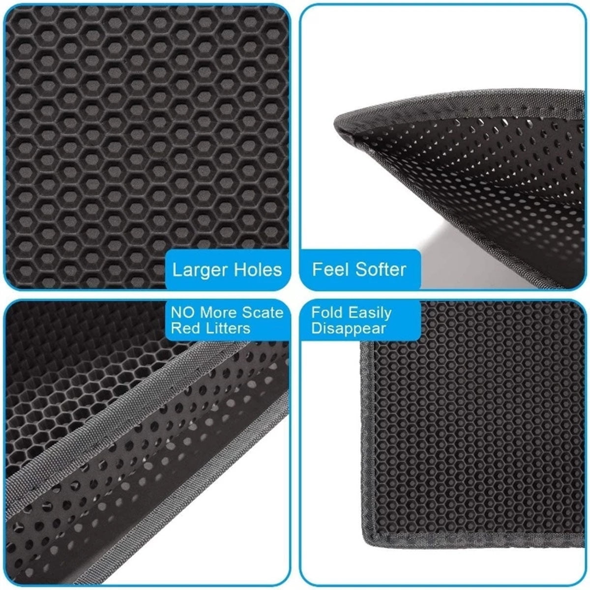 Waterproof Cat Litter Mat – Double Layer Honeycomb Litter Trapping Mat for Cats, Easy Clean Anti-Slip Cat Litter Catcher Rug