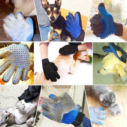 Pet Grooming Gloves for Dogs & Cats – Deshedding Brush Mitts with Silicone Tips for Hair Removal, Bath Massage & Fur Cleaning