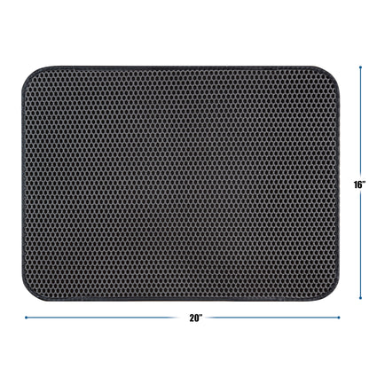 Waterproof Cat Litter Mat – Double Layer Honeycomb Litter Trapping Mat for Cats, Easy Clean Anti-Slip Cat Litter Catcher Rug