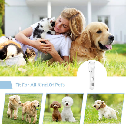 4-in-1 Dog Grooming Kit – Rechargeable Pet Clippers with Paw Trimmer, Nail Grinder & Precision Blades, Cordless Grooming Clippers for Dogs & Cats