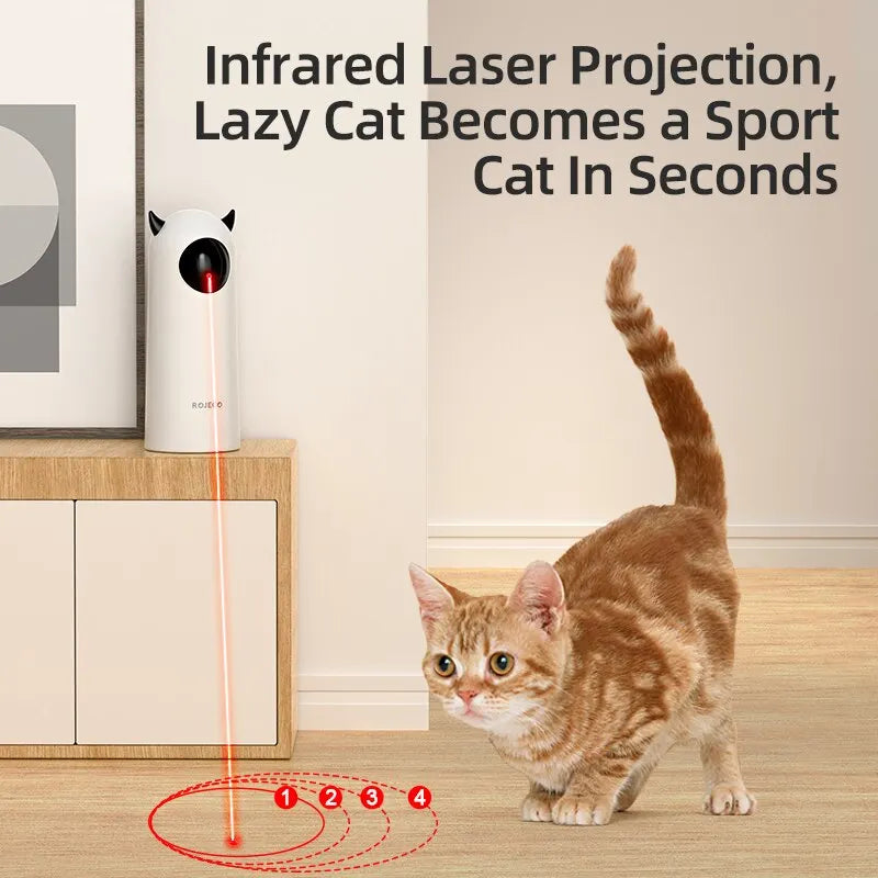 Interactive Automatic Cat Laser Toy – Smart LED Laser Teaser for Indoor Cats & Pets, Electronic Hands-Free Exercise Toy for Cats and Small Dogs