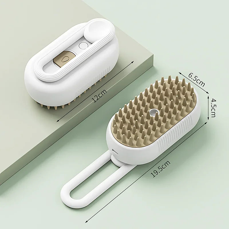 3-in-1 Steam Cat Brush – Electric Pet Grooming Spray Brush with Steam Mist, Hair Removal Comb & Massage Brush for Cats and Dogs
