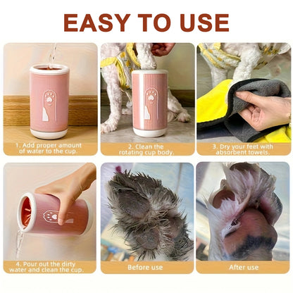 Dog Paw Cleaner Cup – Portable Pet Paw Washer for Dogs & Cats, Soft Silicone Foot Cleaning Cup for Muddy Dirty Paws, No Scrubbing Needed for Small Medium & Large Pets